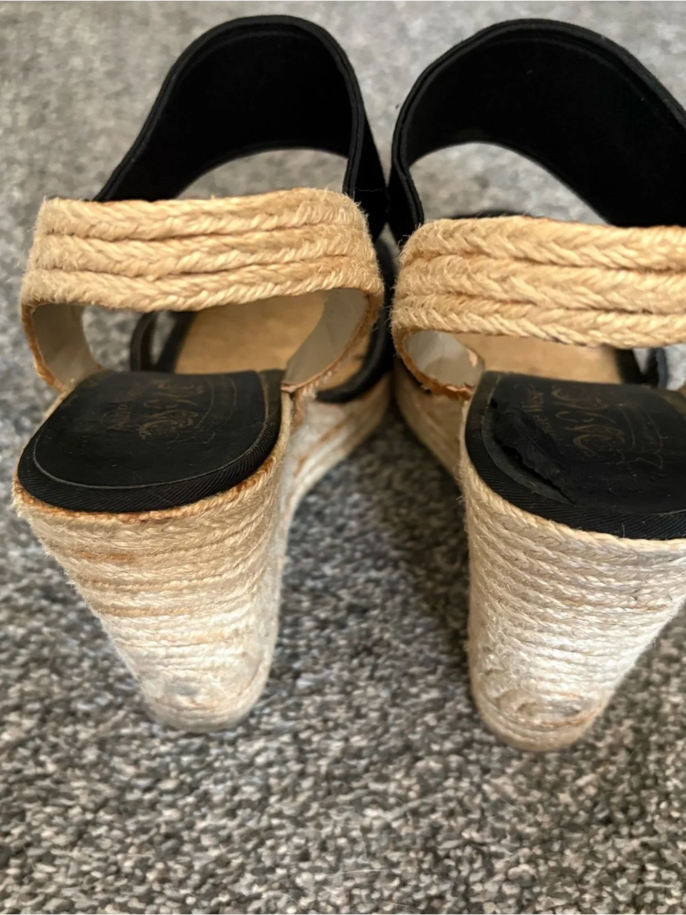 Nine West Black Wedge Espadrille Sandals